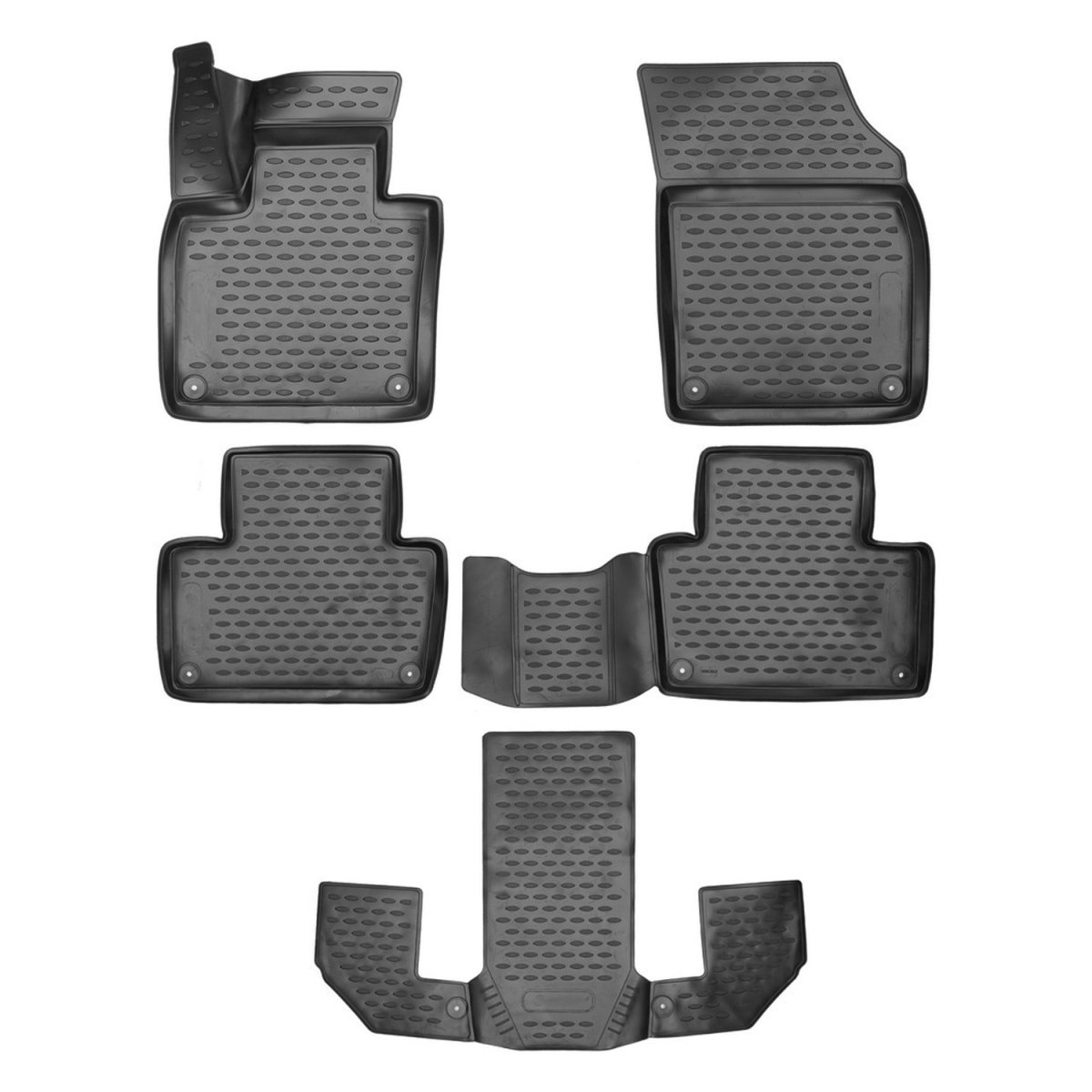 Volvo XC90 Floor Mats - Omac - Rubber TPE - Black - 2016-2025